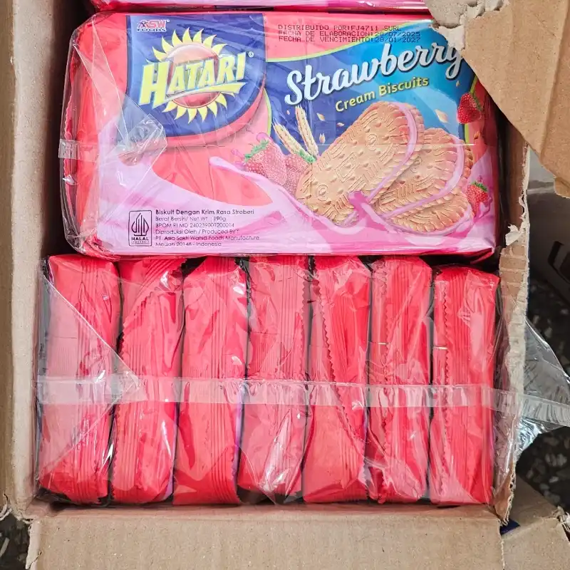 7 PAQUETES DE GALLETAS HATARI DE FRESA 🍓