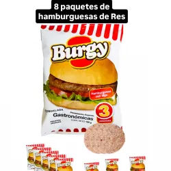 8 PAQUETES DE HAMBURGUESA DE RES CON SOJA 🍔