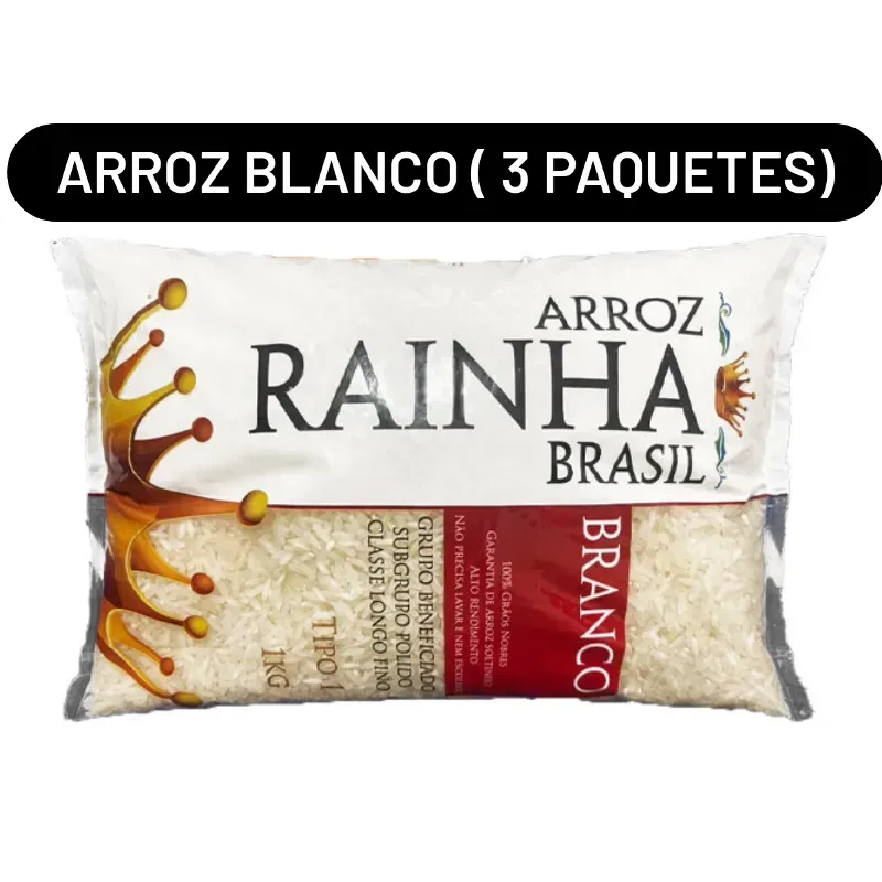 ARROZ BLANCO RAINHA de 1 kg( 3 paquetes)