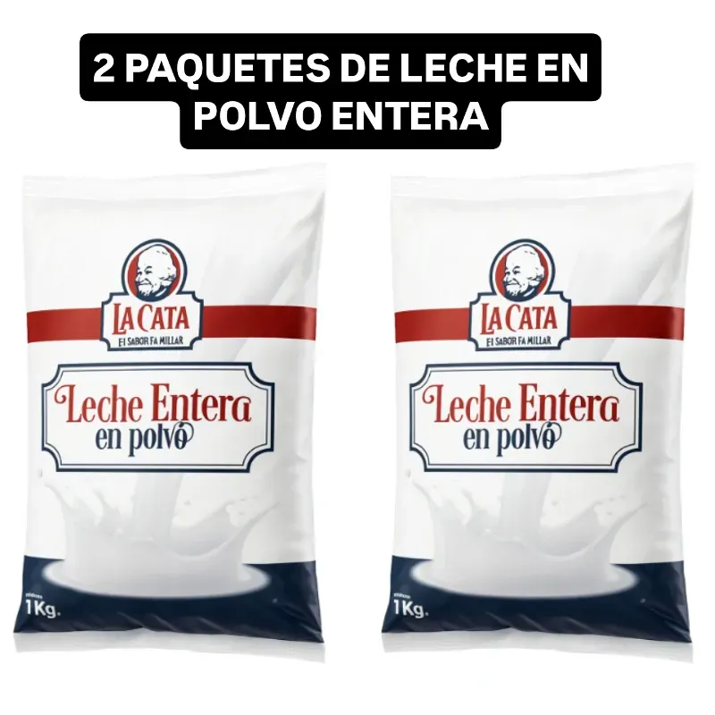 2 PAQUETES DE LECHE EN POLVO ENTERA( 1kg+1kg)🥛🥛