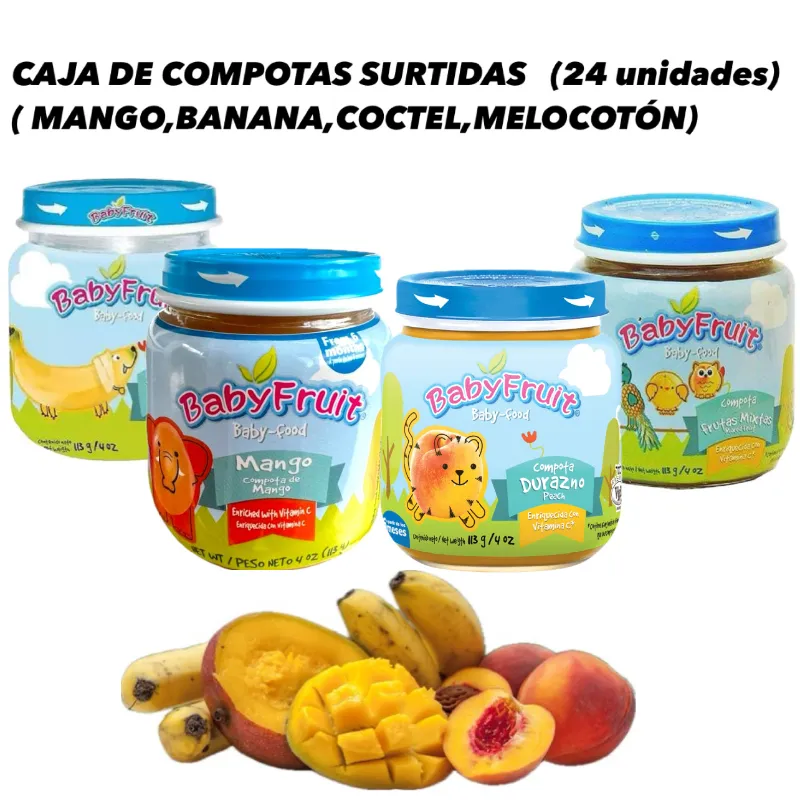 CAJA DE COMPOTAS SURTIDA( 24 unidades) 🍌🥭🍎🍐