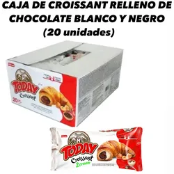 CAJA DE CROISSANT RELLENO DE CHOCOLATE NEGRO Y BLANCO (20 unidades)