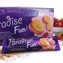 CAJA DE GALLETAS PARADISE FUN DE FRESA( 24 UNIDADES) 🍓