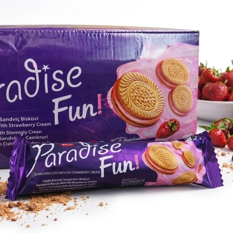 CAJA DE GALLETAS PARADISE FUN DE FRESA( 24 UNIDADES) 🍓