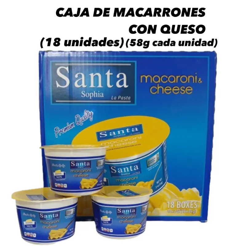 CAJA DE MACARRONES CON QUESO (18 unidades)(58g cada unidad)