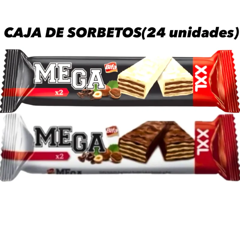 CAJA DE SORBETOS MEGA XXL (24 unidades) Surtido de Chocolate blanco y chocolate negro con leche 