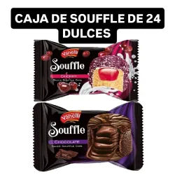 CAJA DE SOUFFLE DE CHOCOLATE Y CERESA( 12 Y 12)