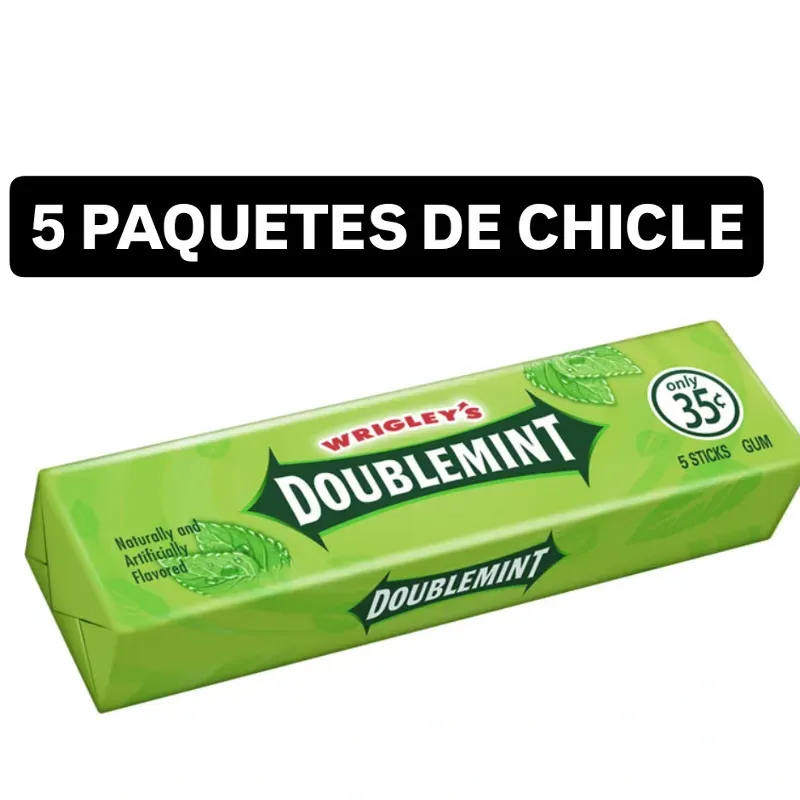 Chicle doublemint ( 5 paquetes)