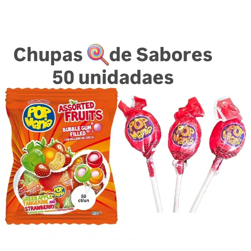 CHUPAS CHUPAS ( paquete de 50 unidades)