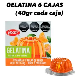 GELATINA BOOM 6 CAJAS(40gr cada caja)🍒🍓🍇🍊