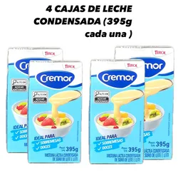 LECHE CONDENSADA( 4 CAJAS DE 395 ml cada una )