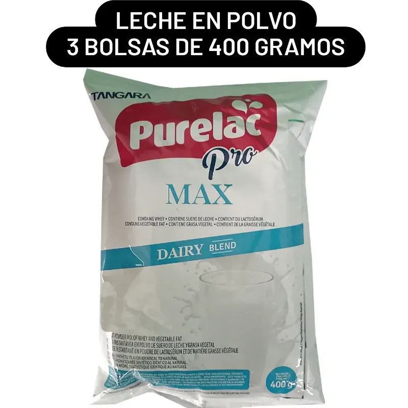 LECHE EN POLVO DE 400 GRAMOS( 3 BOLSAS)