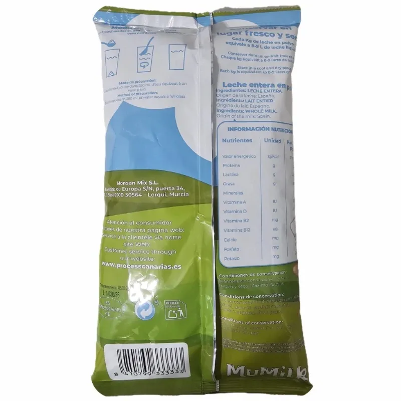 Leche en Polvo Entera Mumilk 1kg 🥛🐄