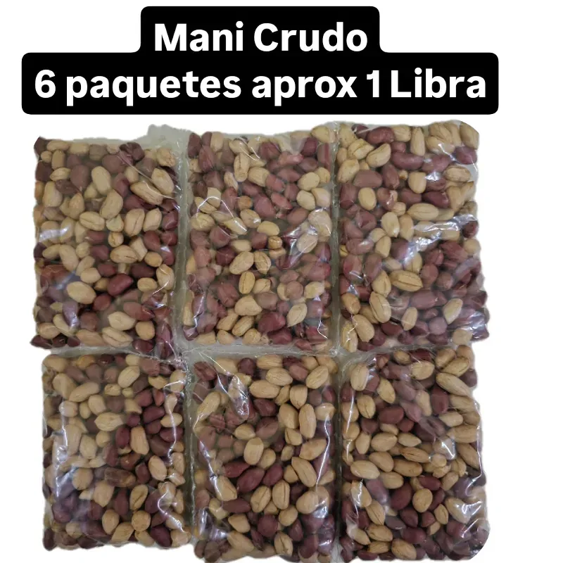 MANI CRUDO EN GRANO ( 6 paquetes aprox 1 LIBRA)