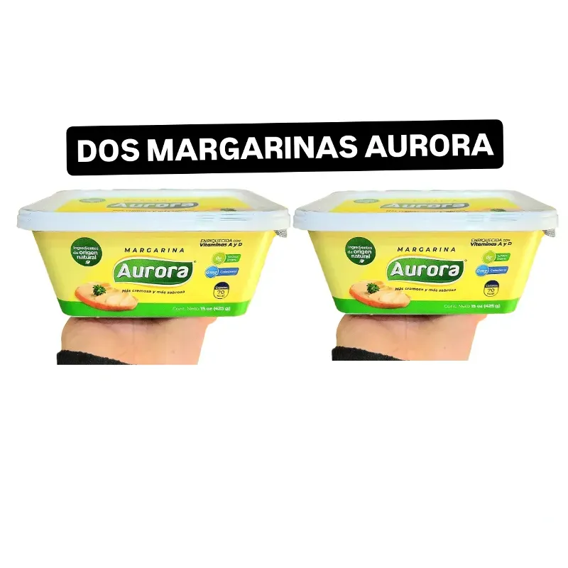 MARGARINA AURORA de 425 gramos( 2 Potes de Margarinas)