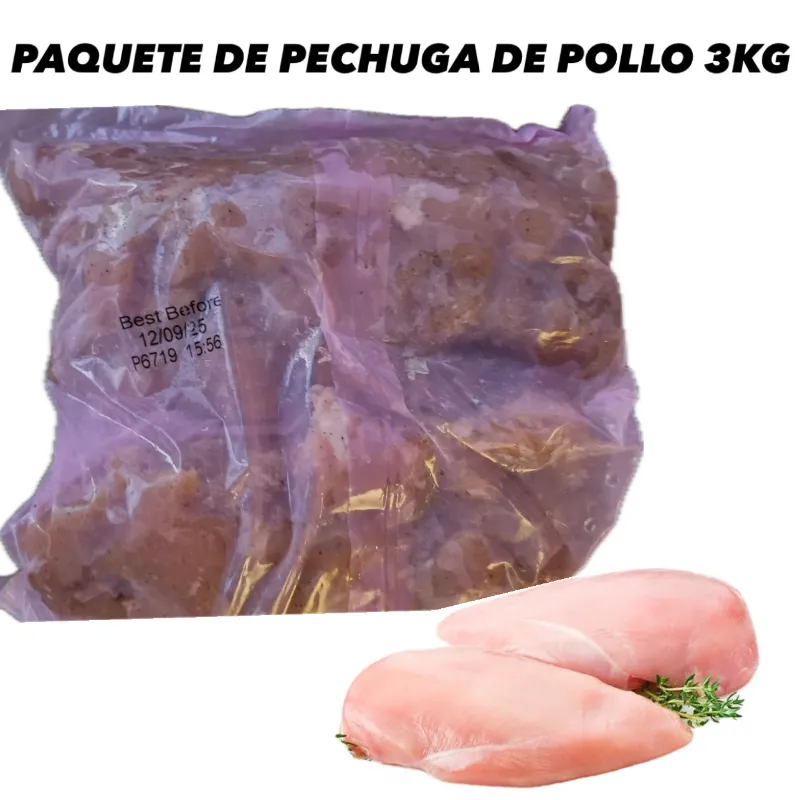 PAQUETE DE PECHUGA DE POLLO 3KG 