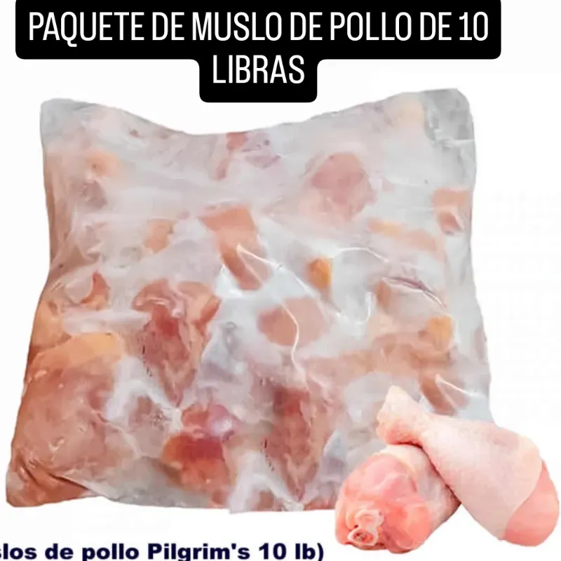 Paquete de Pollo de 10 libras ( muslo)🇺🇲