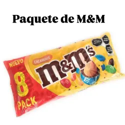 PAQUETE GRANDE DE M&M( 8 paqueticos) 🧡