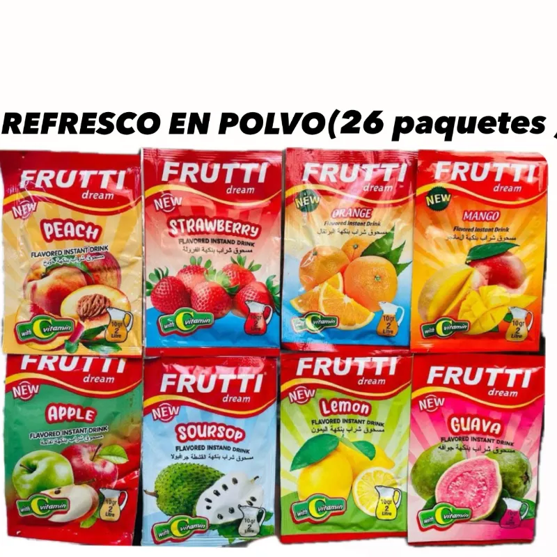 REFRESCO EN POLVO ( 26 paqueticos de sabores Variados)