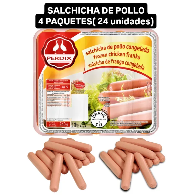 SALCHICHA DE POLLO( 4 PAQUETES) 🌭🌭🌭🌭