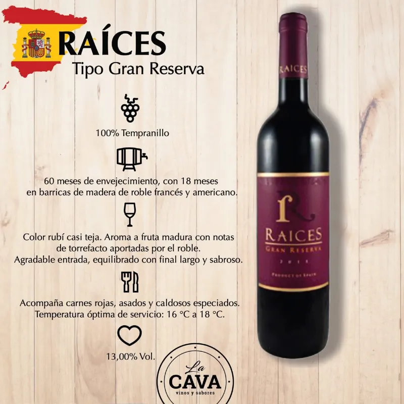 VINO RAÍCES GRAN RESERVA 🍷