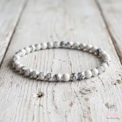 Pulsera de Howlita Blanca 4mm