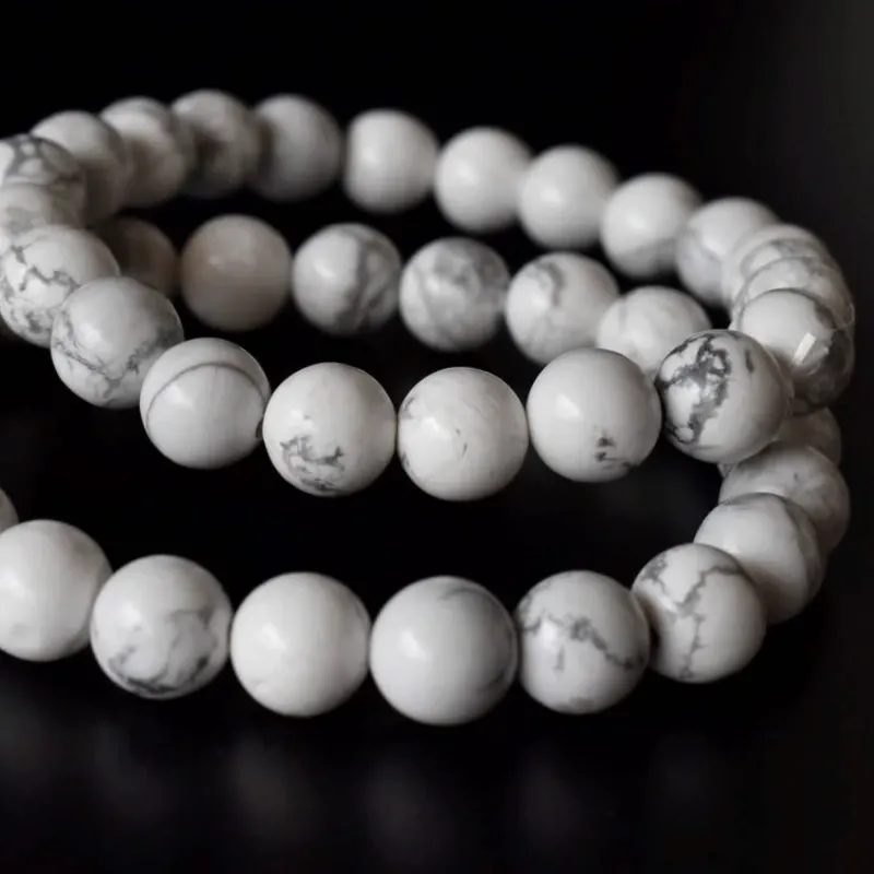Pulsera de Howlita Blanca 6mm