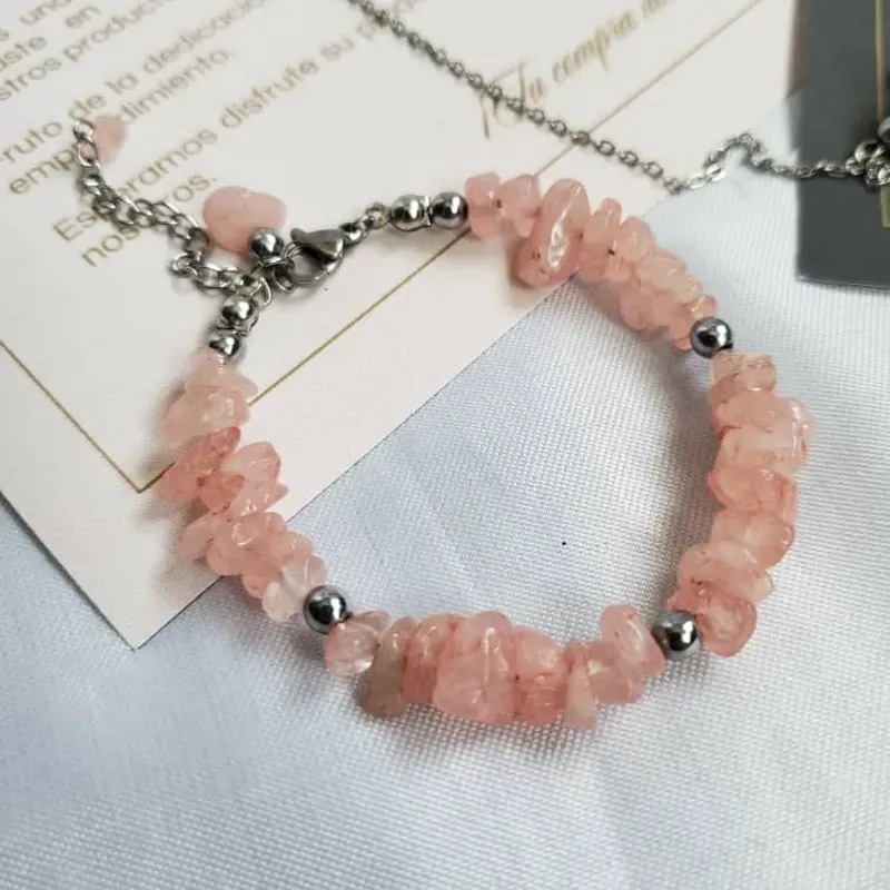 Pulsera NÁYADE ENCANTADA de Cuarzo Cereza