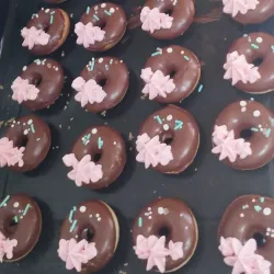 Mini donas con cobertura de chocolate 