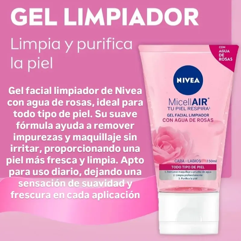 Gel Limpiador Nivea de Rosas