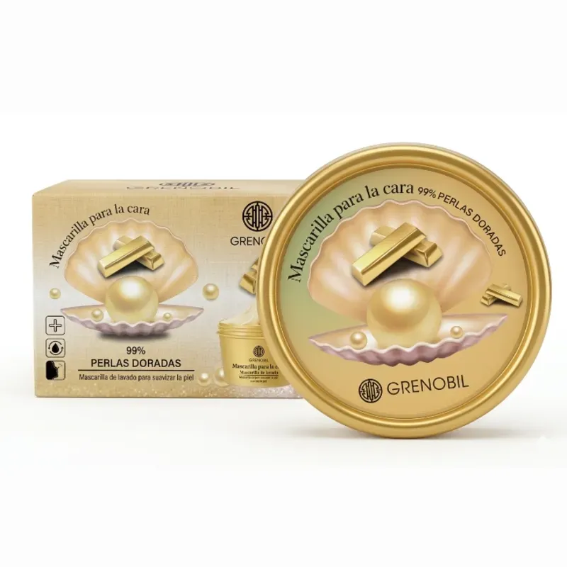 Mascarilla Facial de Perlas Doradas
