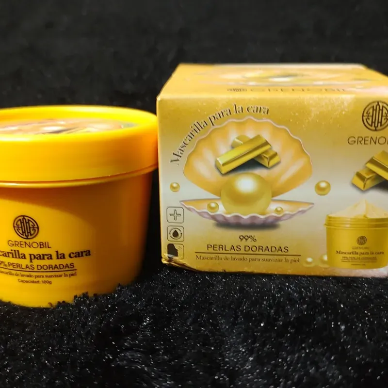 Mascarilla Facial de Perlas Doradas