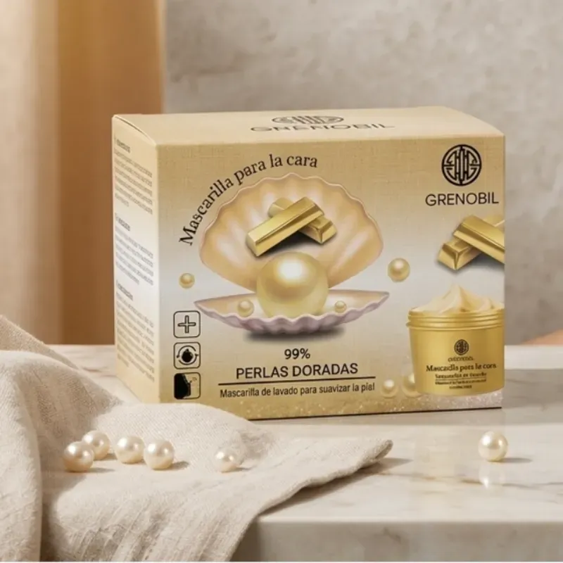 Mascarilla Facial de Perlas Doradas