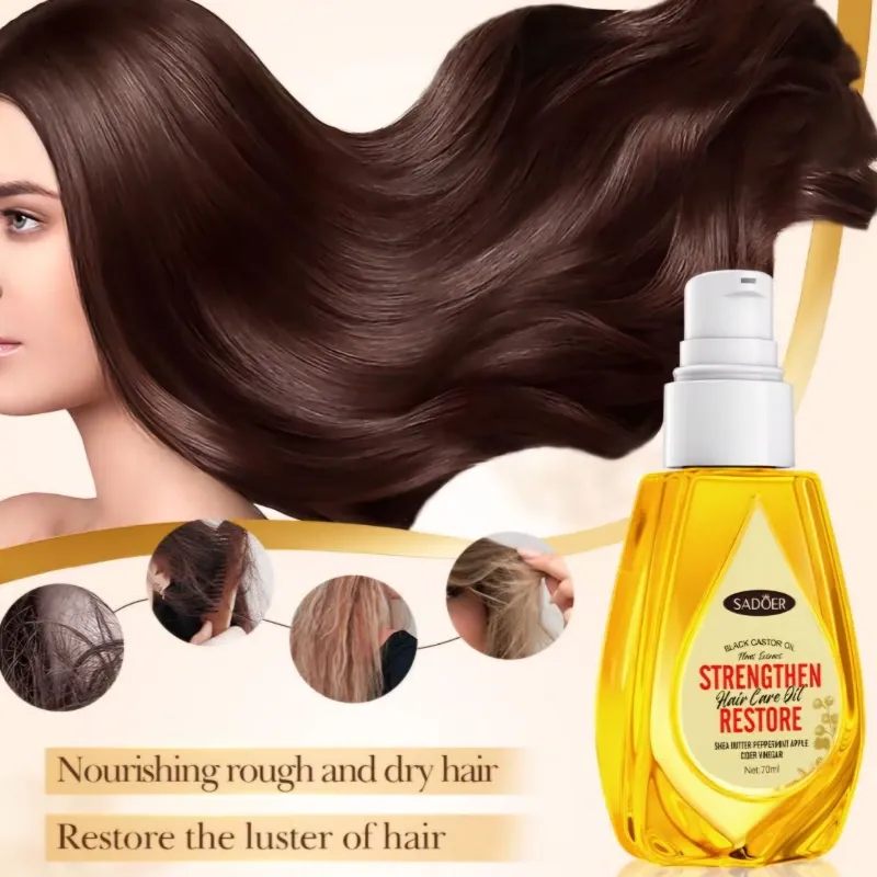 SADOER Black Castor Oil Strengthen Restore Hair Care Oil