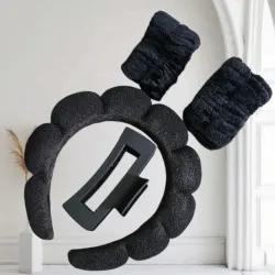 Set Negro de Diadema, Muñequeras y Pellizco