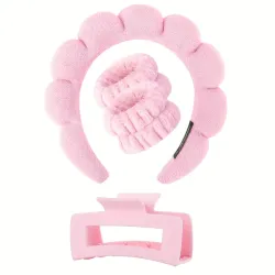 Set Rosado de Diadema , Muñequeras y Pellizco.