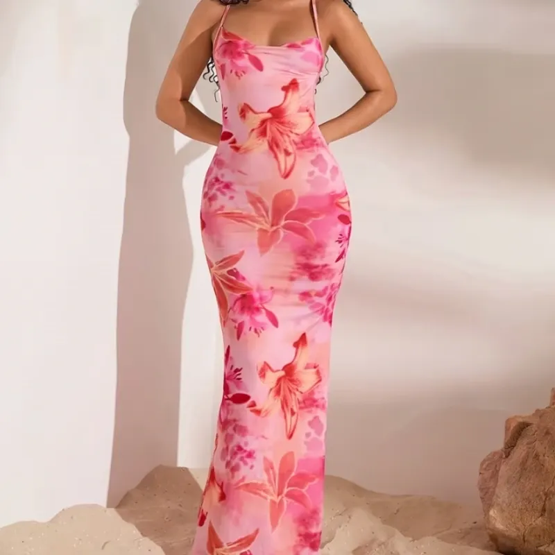 Vestido largo estampado