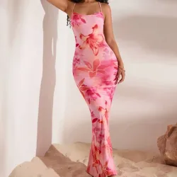 Vestido largo estampado