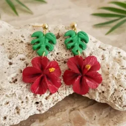 Aretes "Trópico Rojo"