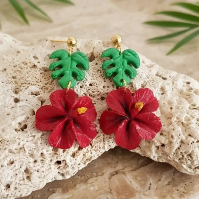 Aretes "Trópico Rojo"