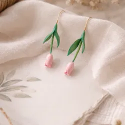 Pendientes– Tulipán Rosé