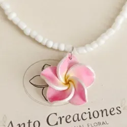 Collar de cuentas " Plumería Antonia Rosa"