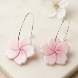 Pendientes Aro Cherry Blossom Rosa