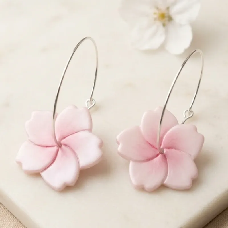 Pendientes Aro Cherry Blossom Rosa