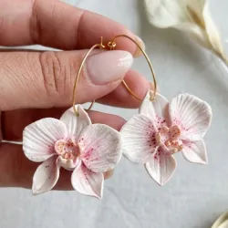 Pendientes Aro Orquídea Phalaenopsis