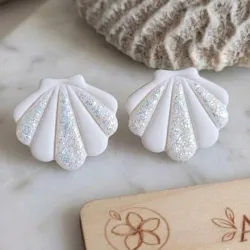 Pendientes Botón Caracola Marina