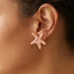 Pendientes Botón Estrella de Mar Coral