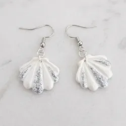 Pendientes Concha Marina blanca