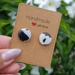Pendientes de Botón Mini Cow Print