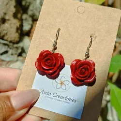 Pendientes de Rosa Roja 